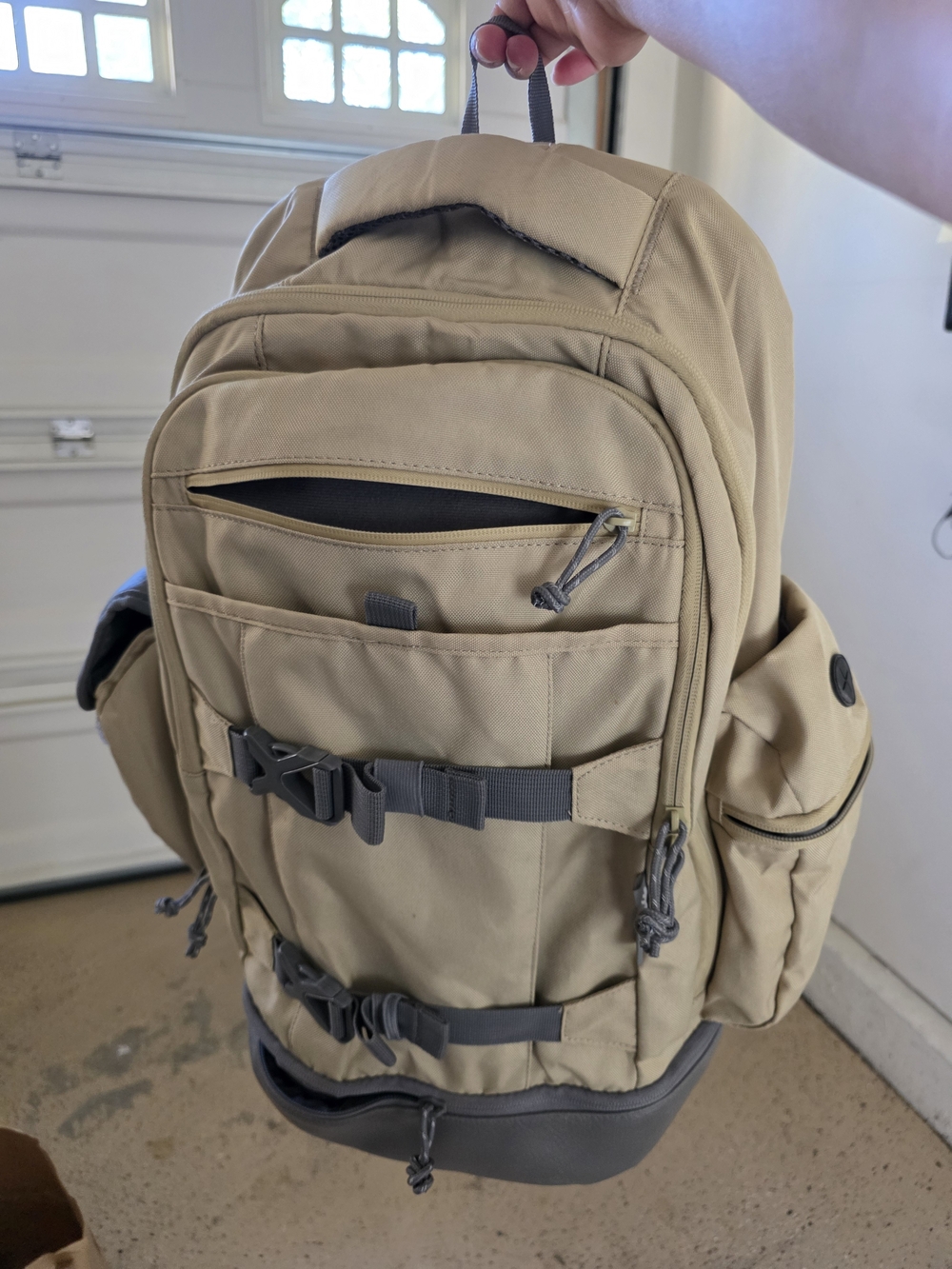 Everyday Men's Backpack in Tan with Gray Accents - Versatile Carry